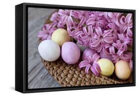 Hyacinth Blossoms and Easter Eggs-Andrea Haase-Framed Stretched Canvas