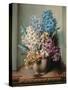 Hyacinths in a Pottery Vase-Albert Williams-Stretched Canvas