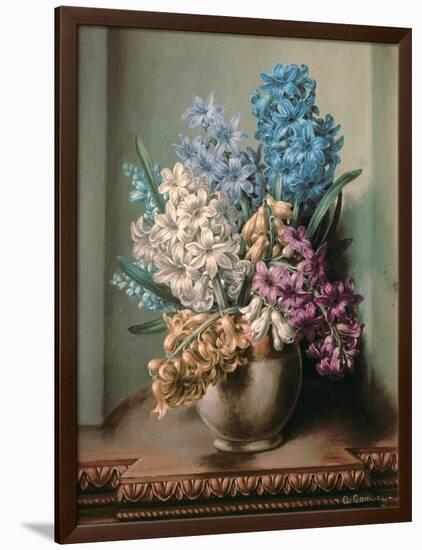 Hyacinths in a Pottery Vase-Albert Williams-Framed Giclee Print