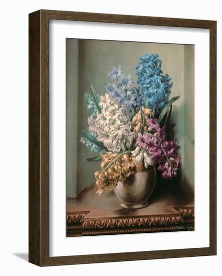 Hyacinths in a Pottery Vase-Albert Williams-Framed Giclee Print