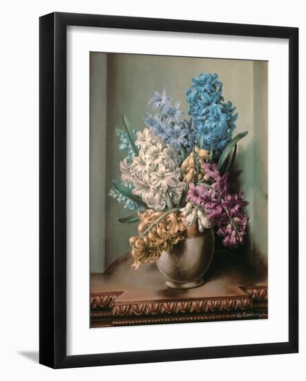 Hyacinths in a Pottery Vase-Albert Williams-Framed Giclee Print