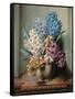 Hyacinths in a Pottery Vase-Albert Williams-Framed Stretched Canvas