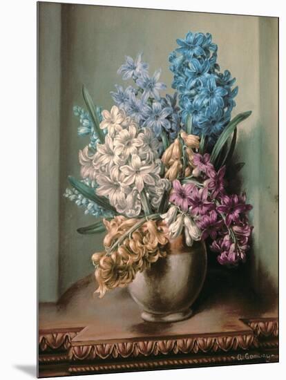 Hyacinths in a Pottery Vase-Albert Williams-Mounted Giclee Print