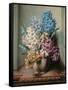 Hyacinths in a Pottery Vase-Albert Williams-Framed Stretched Canvas