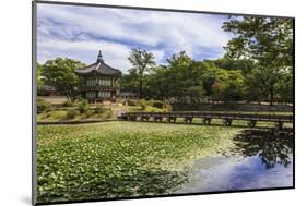 Hyangwonjeong Pavilion and Chwihyanggyo Bridge over Water Lily Filled Lake in Summer, South Korea-Eleanor Scriven-Mounted Photographic Print