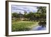 Hyangwonjeong Pavilion and Chwihyanggyo Bridge over Water Lily Filled Lake in Summer, South Korea-Eleanor Scriven-Framed Photographic Print