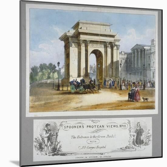 Hyde Park Corner, London, C1835-William Spooner-Mounted Giclee Print