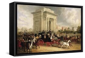 Hyde Park Corner, London-James Pollard-Framed Stretched Canvas