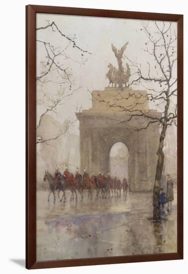 Hyde Park Corner, with Household Cavalry, 1918-Rose Maynard Barton-Framed Premium Giclee Print