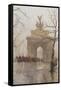 Hyde Park Corner, with Household Cavalry, 1918-Rose Maynard Barton-Framed Stretched Canvas