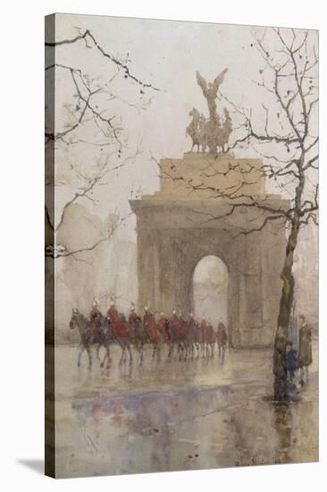 Hyde Park Corner, with Household Cavalry, 1918-Rose Maynard Barton-Stretched Canvas