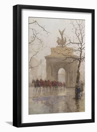 Hyde Park Corner, with Household Cavalry, 1918-Rose Maynard Barton-Framed Premium Giclee Print