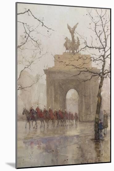 Hyde Park Corner, with Household Cavalry, 1918-Rose Maynard Barton-Mounted Giclee Print
