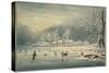 Hyde Park in the Snow, 1796-Edward Dayes-Stretched Canvas