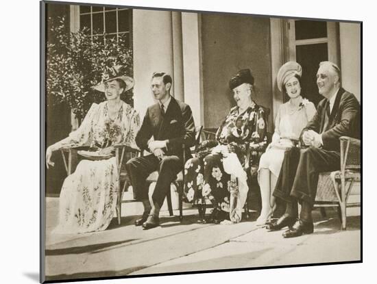 Hyde Park, New York. from Left: Mrs Roosevelt, King George Vi, Mrs James Roosevelt-null-Mounted Giclee Print