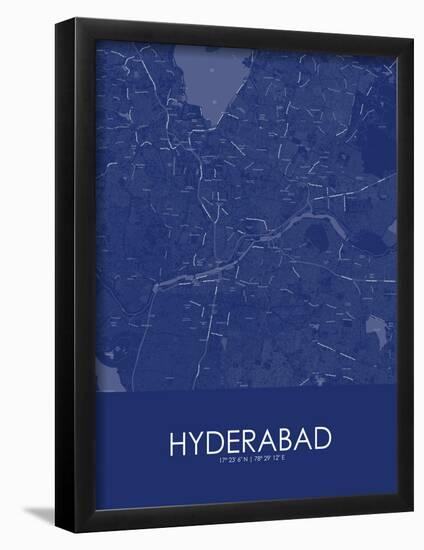Hyderabad, India Blue Map-null-Framed Poster