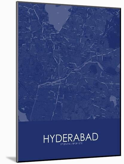 Hyderabad, India Blue Map-null-Mounted Poster