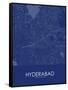 Hyderabad, India Blue Map-null-Framed Stretched Canvas