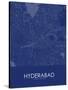 Hyderabad, India Blue Map-null-Stretched Canvas