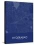 Hyderabad, India Blue Map-null-Stretched Canvas