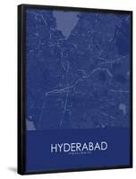 Hyderabad, India Blue Map-null-Framed Poster