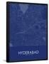 Hyderabad, India Blue Map-null-Framed Poster