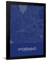 Hyderabad, India Blue Map-null-Framed Poster