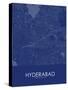 Hyderabad, India Blue Map-null-Stretched Canvas