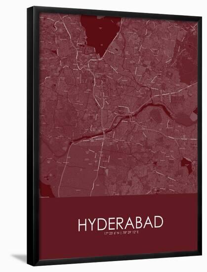 Hyderabad, India Red Map-null-Framed Poster