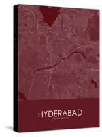 Hyderabad, India Red Map-null-Stretched Canvas