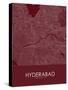 Hyderabad, India Red Map-null-Stretched Canvas