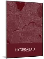 Hyderabad, India Red Map-null-Mounted Poster