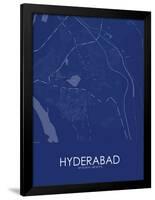 Hyderabad, Pakistan Blue Map-null-Framed Poster