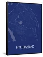 Hyderabad, Pakistan Blue Map-null-Framed Stretched Canvas