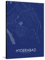 Hyderabad, Pakistan Blue Map-null-Stretched Canvas