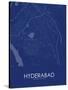 Hyderabad, Pakistan Blue Map-null-Stretched Canvas