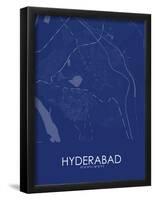 Hyderabad, Pakistan Blue Map-null-Framed Poster