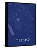 Hyderabad, Pakistan Blue Map-null-Framed Stretched Canvas