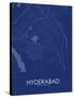 Hyderabad, Pakistan Blue Map-null-Stretched Canvas