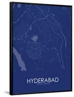 Hyderabad, Pakistan Blue Map-null-Framed Poster