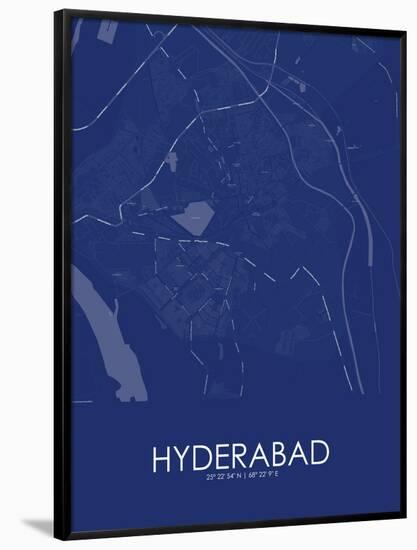 Hyderabad, Pakistan Blue Map-null-Framed Poster