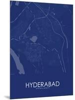 Hyderabad, Pakistan Blue Map-null-Mounted Poster