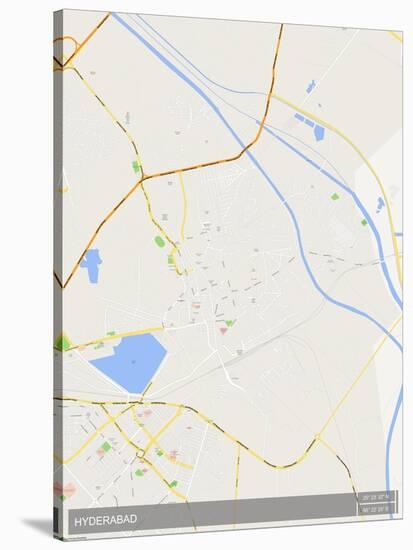 Hyderabad, Pakistan Map-null-Stretched Canvas