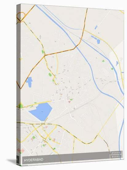 Hyderabad, Pakistan Map-null-Stretched Canvas