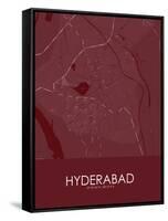 Hyderabad, Pakistan Red Map-null-Framed Stretched Canvas
