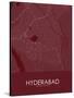 Hyderabad, Pakistan Red Map-null-Stretched Canvas