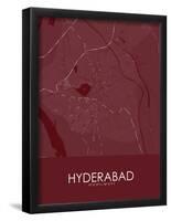 Hyderabad, Pakistan Red Map-null-Framed Poster