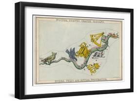 Hydra Constellation Including an Owl a Raven and a Sextant-Sidney Hall-Framed Art Print