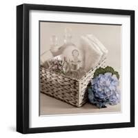 Hydrangea and Basket 2-Julie Greenwood-Framed Art Print