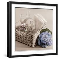 Hydrangea and Basket 2-Julie Greenwood-Framed Art Print